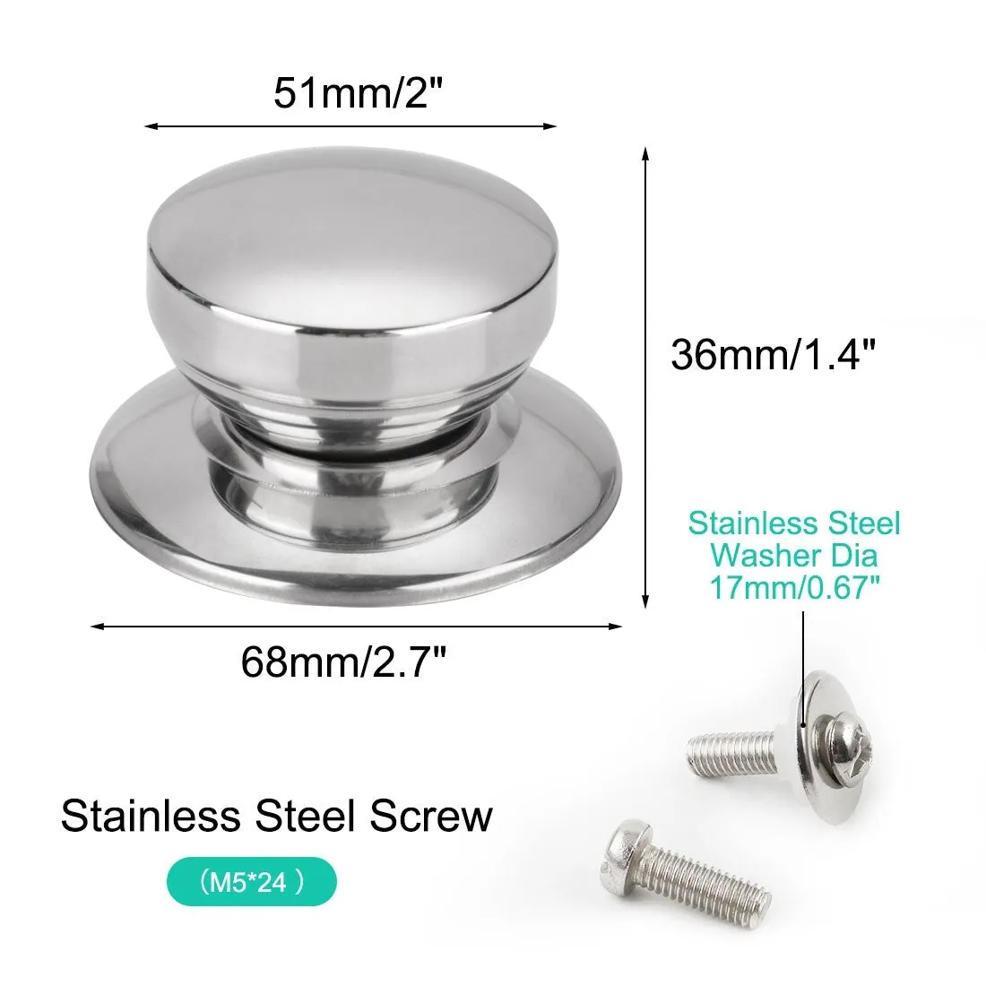 Stainless Steel Pan Lid Knob Universal Kitchenware Cover Replacement