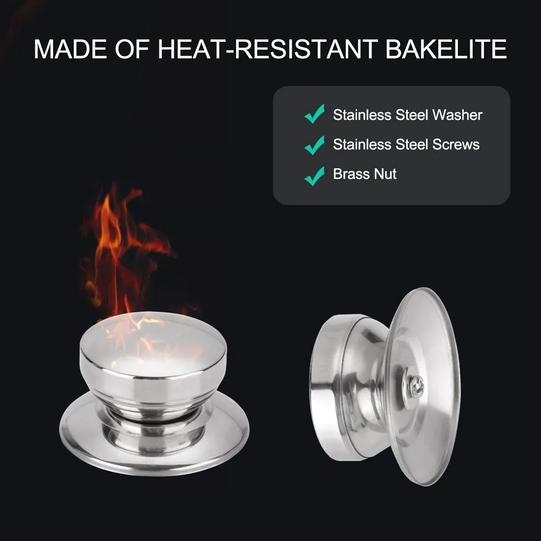 Stainless Steel Pan Lid Knob Universal Kitchenware Cover Replacement
