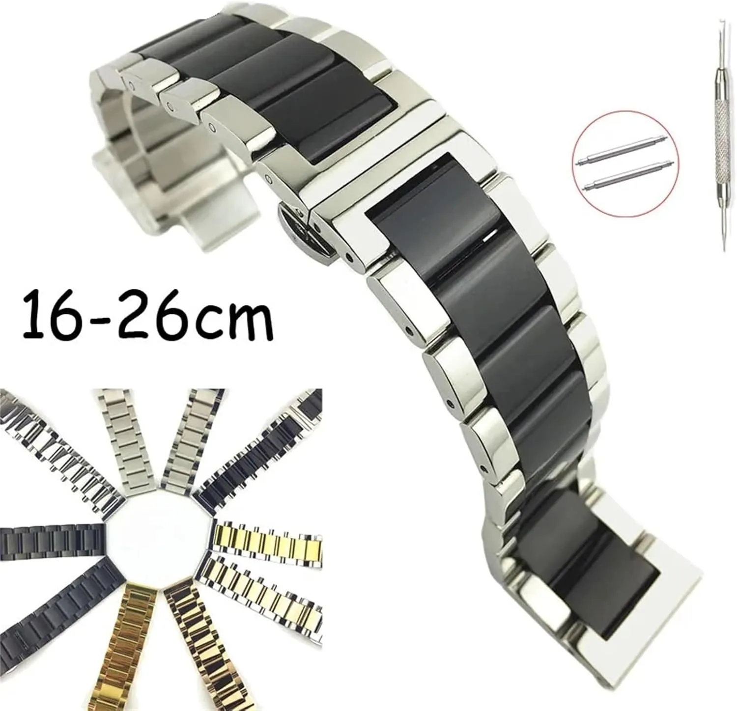 Stainless Steel Piece Watch Band 16 18 20 21 22 23 24 26mm Watch Strap Wrist Bracelet Replacement Watch Strap