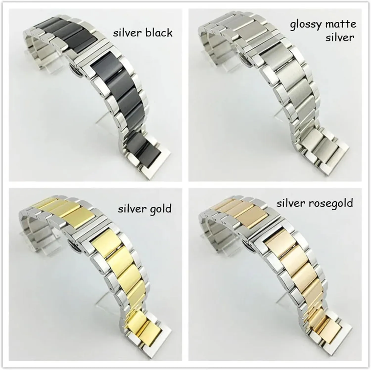 Stainless Steel Piece Watch Band 16 18 20 21 22 23 24 26mm Watch Strap Wrist Bracelet Replacement Watch Strap