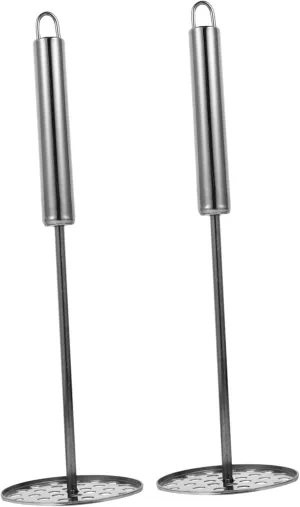 Stainless Steel Potato Mashers Set 2pcs Manual Potato Presser Comfortable to Hold Handle for Kitchen and Household Use