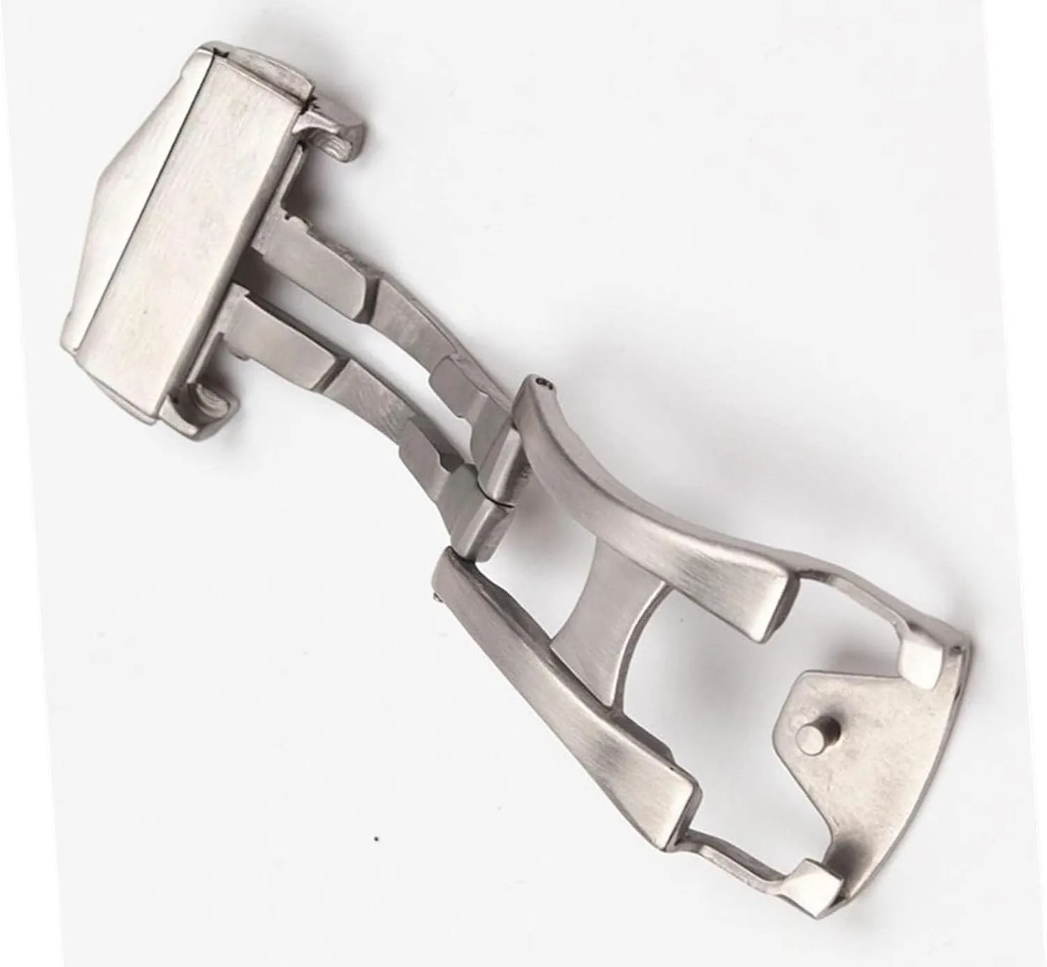 Stainless Steel Solid Fold Watch Buckle Butterfly Deployment Clasp For Omega Double Push Button