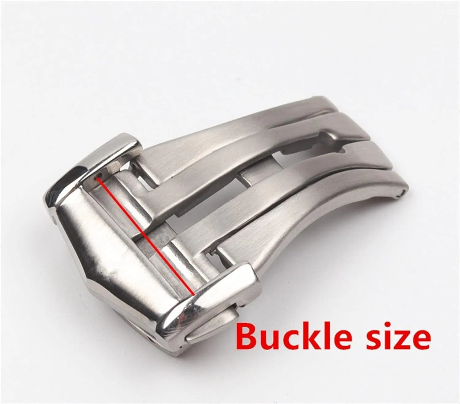 Stainless Steel Solid Fold Watch Buckle Butterfly Deployment Clasp For Omega Double Push Button