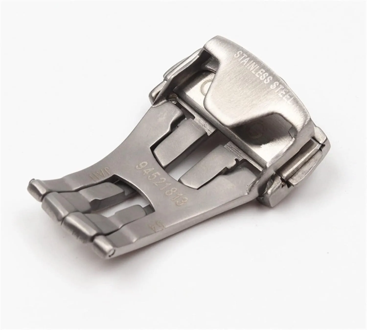 Stainless Steel Solid Fold Watch Buckle Butterfly Deployment Clasp For Omega Double Push Button