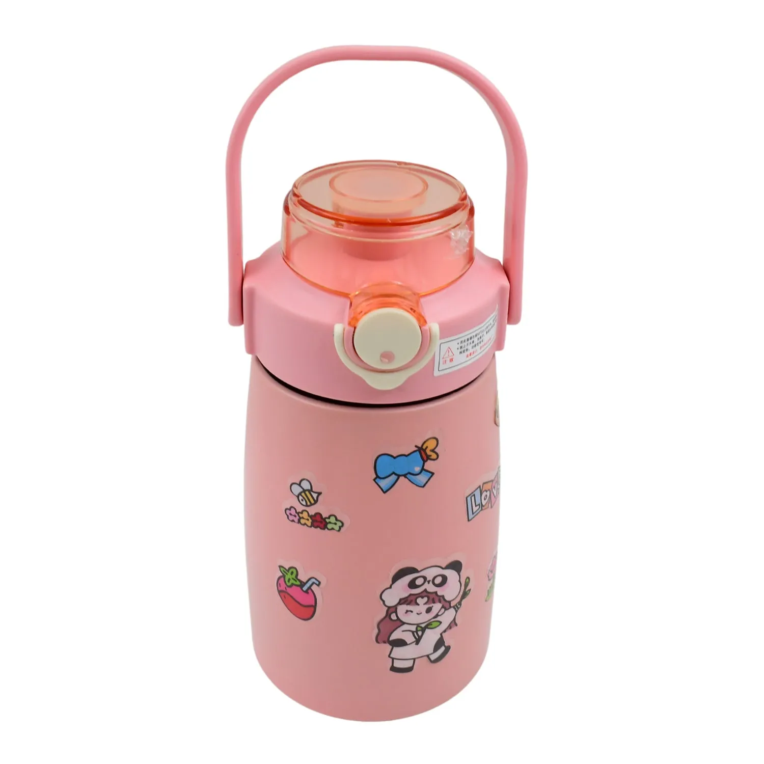 Stainless Steel Vacuum Insulated Water Bottle with Handle & Sticker (700 ML)