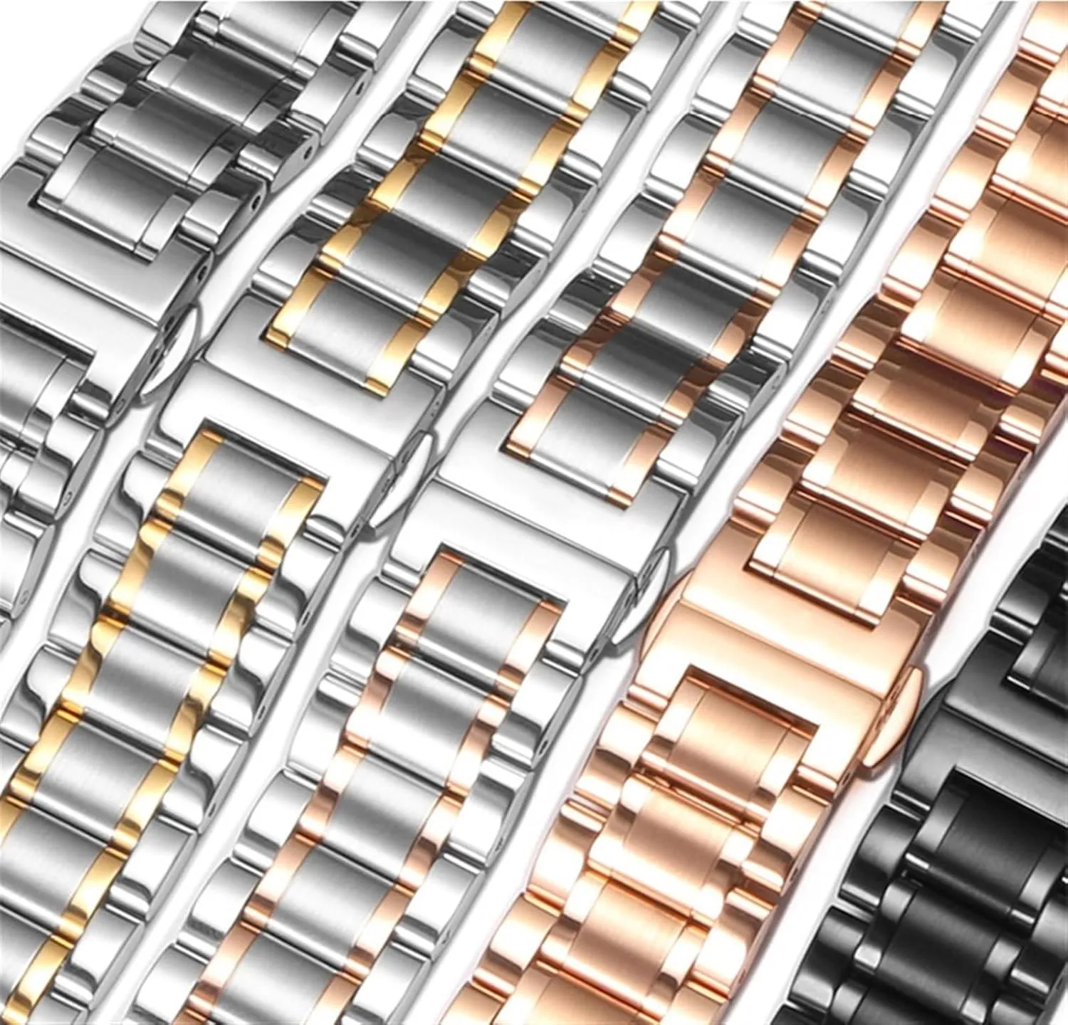 Stainless Steel Watch Band 16 18 20 22 24mm Universal Watch Strap