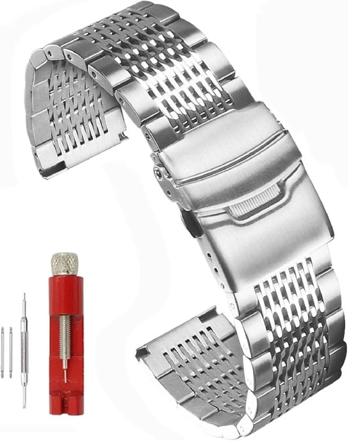 Stainless Steel Watch Band 20mm 22mm 24mm for Smart Watch Quartz Watch Universal Metal Watch Band Unisex Quick Change Watch Accessories