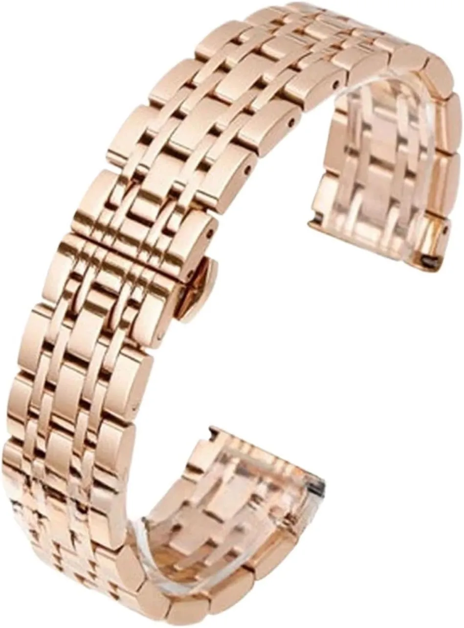 Stainless Steel Watch Strap 18mm 20mm 22mm Butterfly Buckle Metal Universal Watchband Accessories