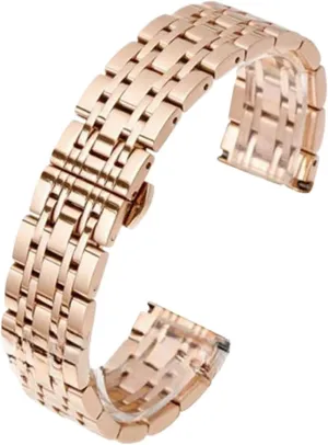 Stainless Steel Watch Strap 18mm 20mm 22mm Butterfly Buckle Metal Universal Watchband Accessories