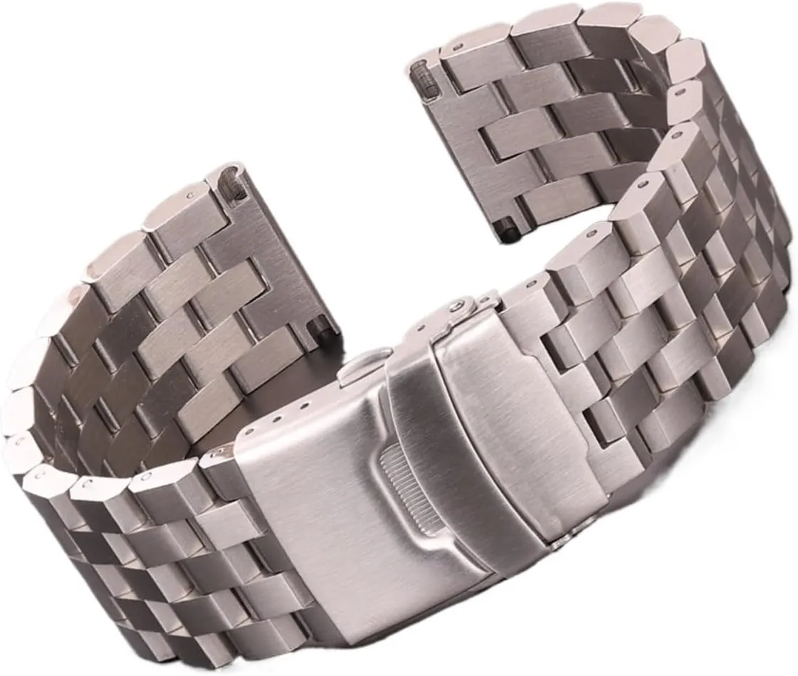 Stainless Steel Watch Strap Bracelet 18mm 20mm 22mm 24mm Women Men Solid Metal Brushed Watchband Compatible With Gear S3 Band Accessories(22mm)