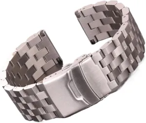 Stainless Steel Watch Strap Bracelet 18mm 20mm 22mm 24mm Women Men Solid Metal Brushed Watchband Compatible With Gear S3 Band Accessories(22mm)