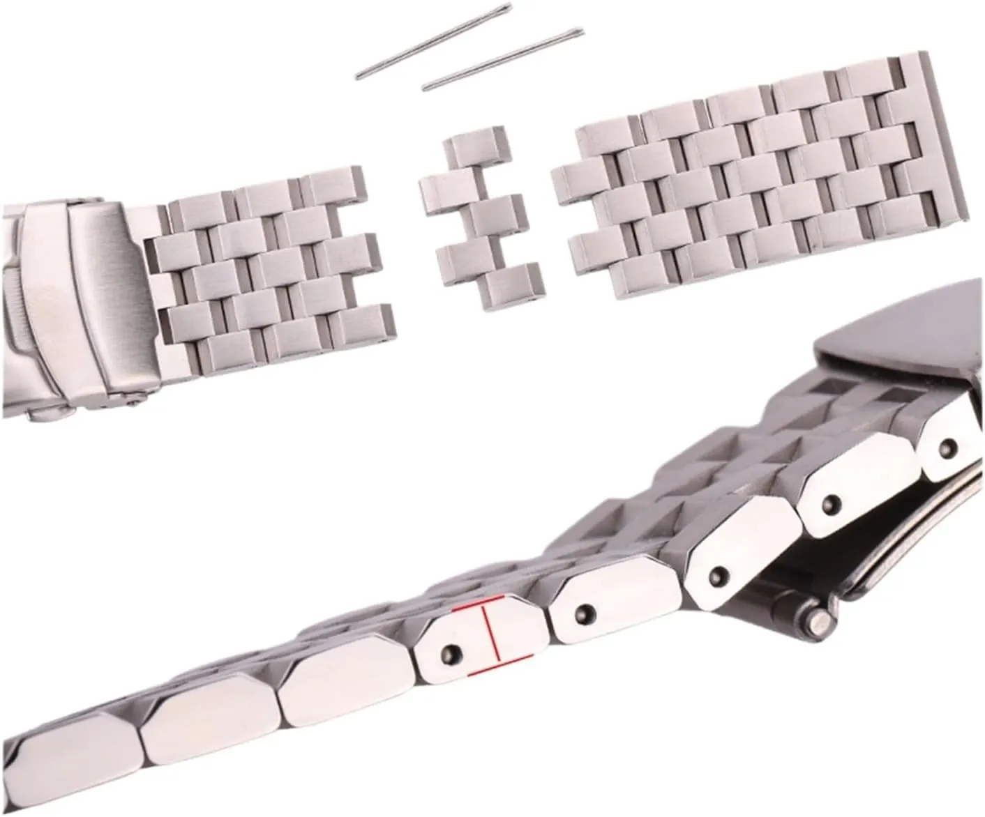 Stainless Steel Watch Strap Bracelet 18mm 20mm 22mm 24mm Women Men Solid Metal Brushed Watchband Compatible With Gear S3 Band Accessories
