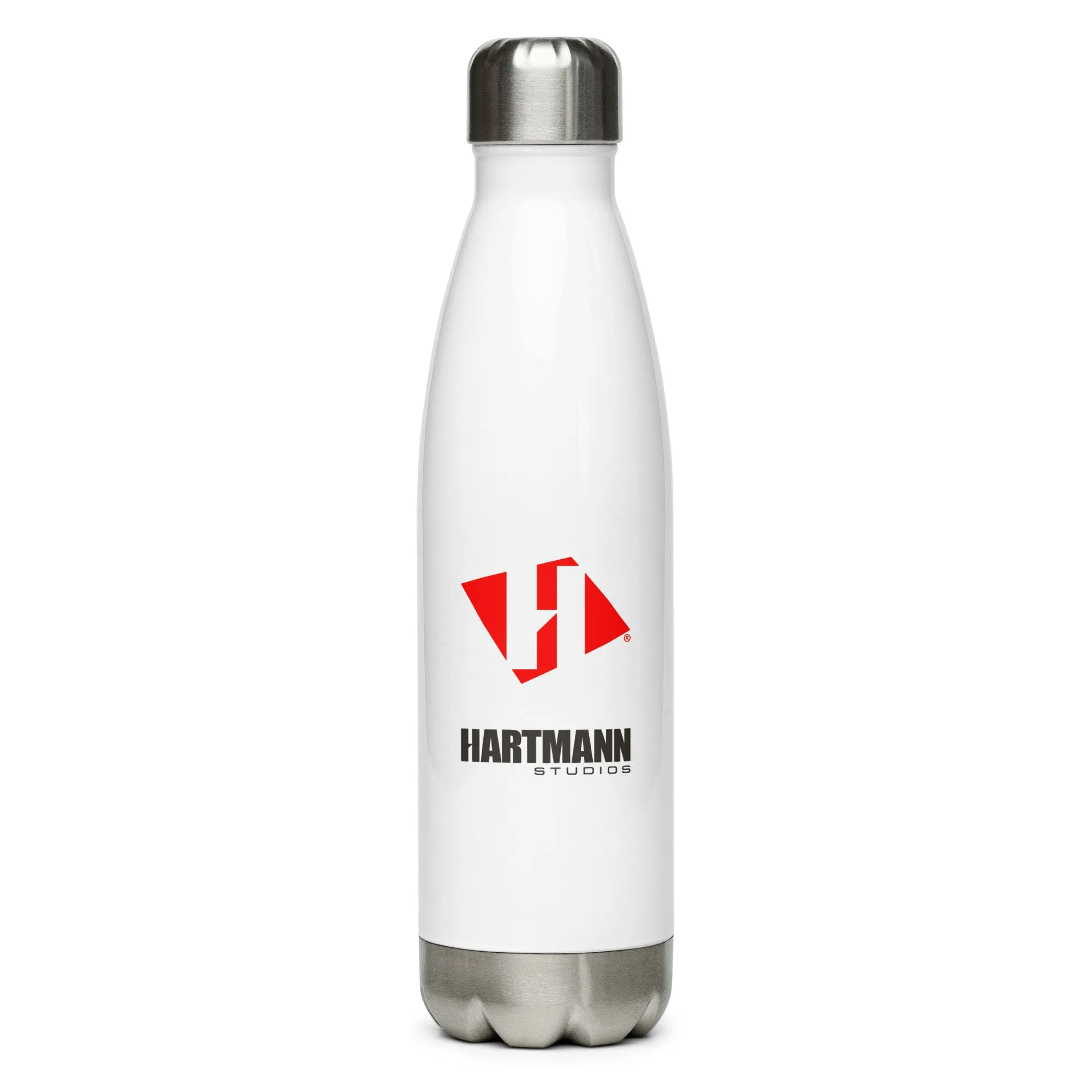 Stainless Steel Water Bottle with stacked logo lockup
