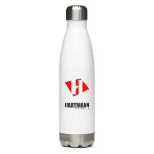Stainless Steel Water Bottle with stacked logo lockup