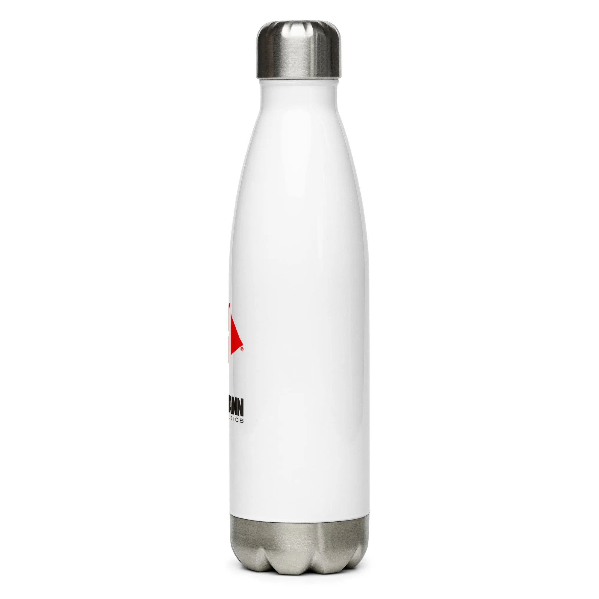 Stainless Steel Water Bottle with stacked logo lockup