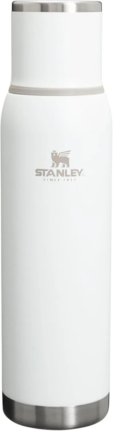 Stanley Adventure-to-Go Vacuum Bottle 1.4 qt | Wide Mouth with Leakproof Cup Lid | Keep Drinks Hot or Cold | Packable for Travel | Insulated Stainless Steel Thermos | BPA-Free | Frost