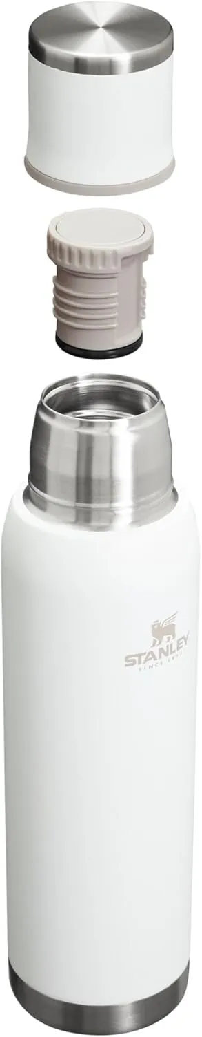 Stanley Adventure-to-Go Vacuum Bottle 1.4 qt | Wide Mouth with Leakproof Cup Lid | Keep Drinks Hot or Cold | Packable for Travel | Insulated Stainless Steel Thermos | BPA-Free | Frost