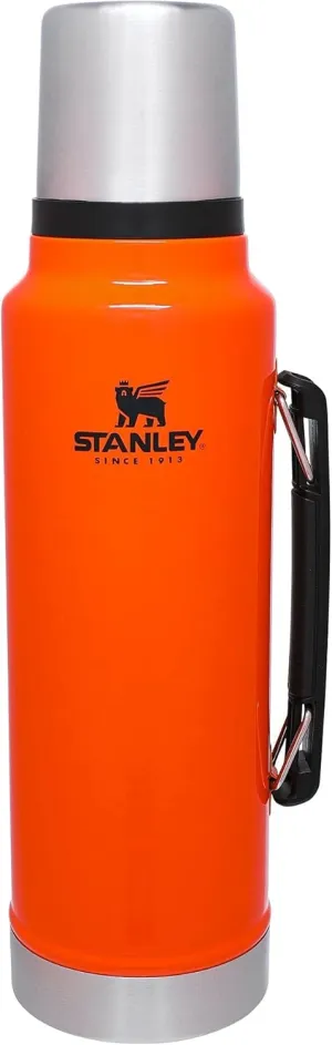Stanley Classic Legendary Vacuum Bottle 1.5 qt | Wide Mouth with Leakproof Cup Lid | Keep Drinks Hot or Cold | Packable for Travel | Insulated Stainless Steel Thermos | BPA-Free | Blaze Orange