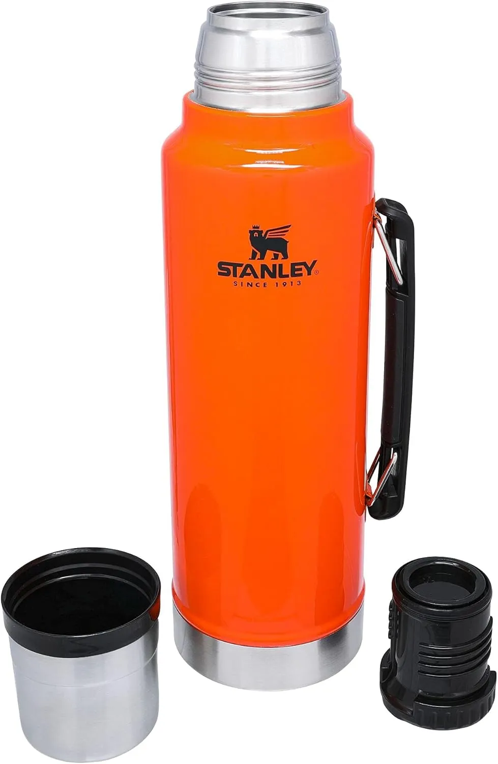 Stanley Classic Legendary Vacuum Bottle 1.5 qt | Wide Mouth with Leakproof Cup Lid | Keep Drinks Hot or Cold | Packable for Travel | Insulated Stainless Steel Thermos | BPA-Free | Blaze Orange