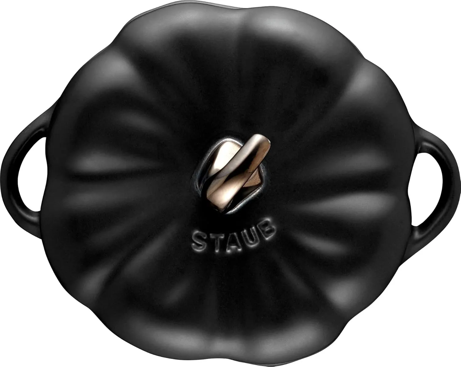 STAUB 0.5-qt Petite Ceramic Pumpkin, Oven & Stove Safe up to 572°F, Baking Dish, Candy Dish, Matte Black
