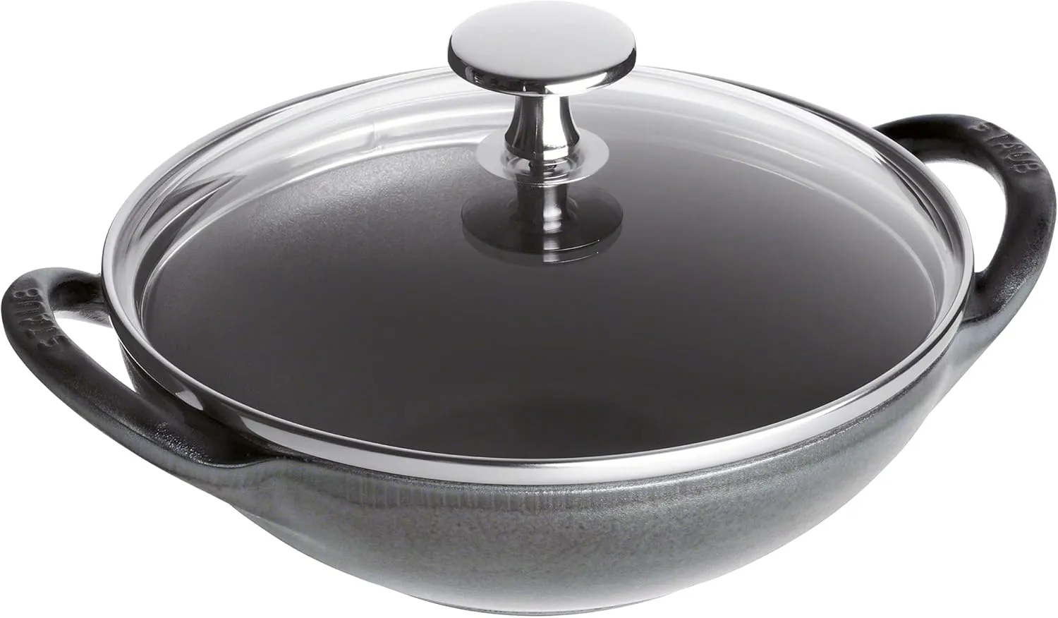 STAUB Baby Wok, 0.5-Qt, Graphite Gray