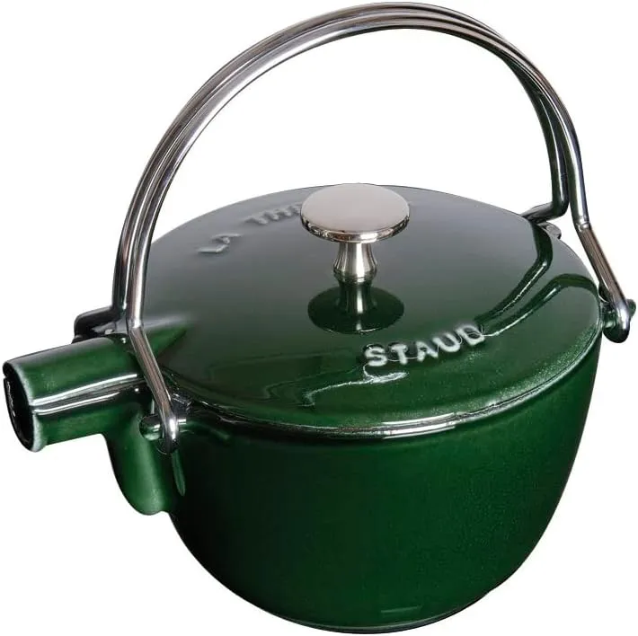 Staub Cast Iron 1-qt Round Tea Kettle - Basil, Made in France