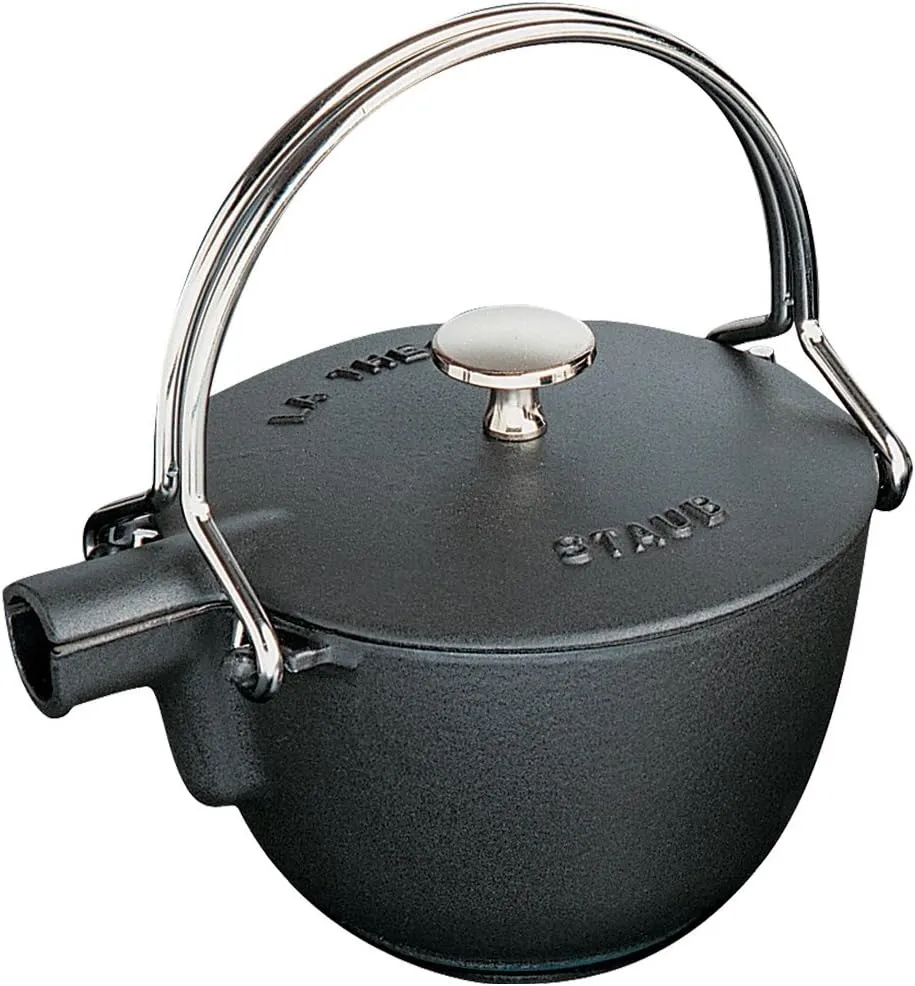 Staub Cast Iron 1-qt Round Tea Kettle - Matte Black, Made in France