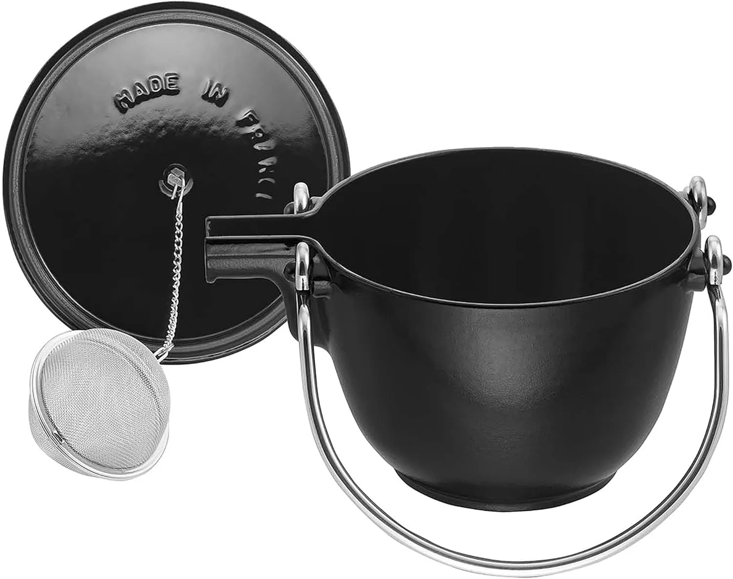 Staub Cast Iron 1-qt Round Tea Kettle - Matte Black, Made in France