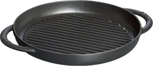 Staub Cast Iron 10-inch Pure Grill - Black Matte, Made in France
