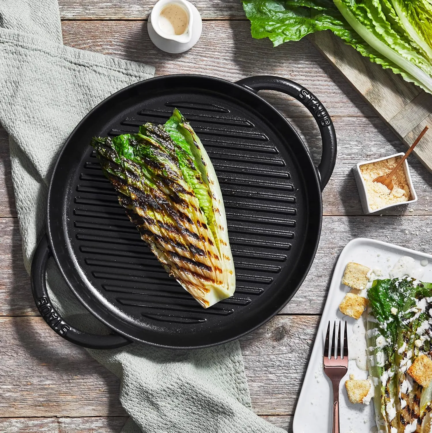 Staub Cast Iron 10-inch Pure Grill - Black Matte, Made in France