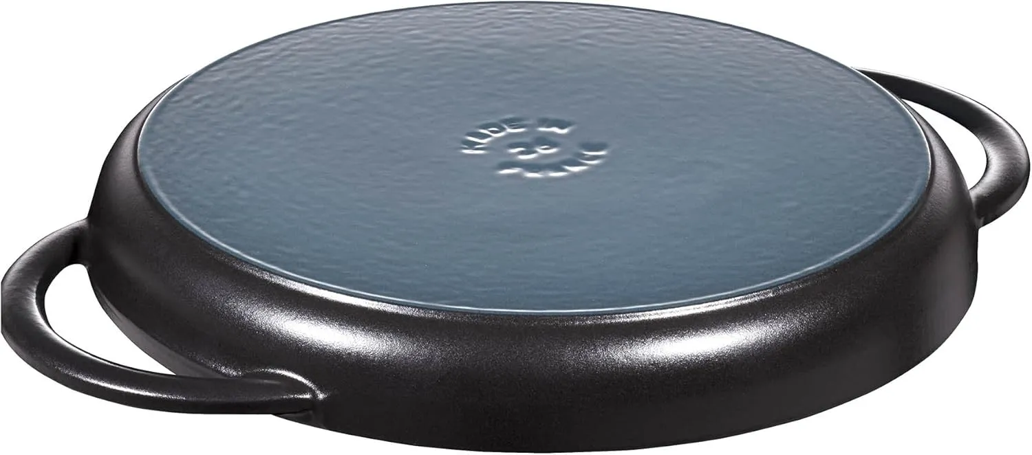 Staub Cast Iron 10-inch Pure Grill - Black Matte, Made in France