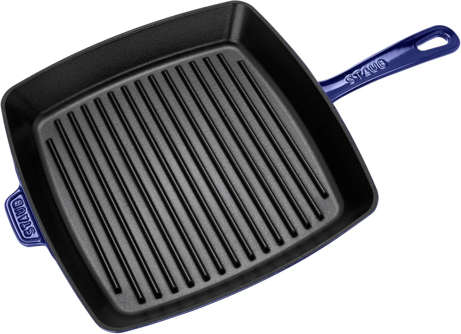 Staub Cast Iron 12-inch Square Grill Pan - Dark Blue, Made in France