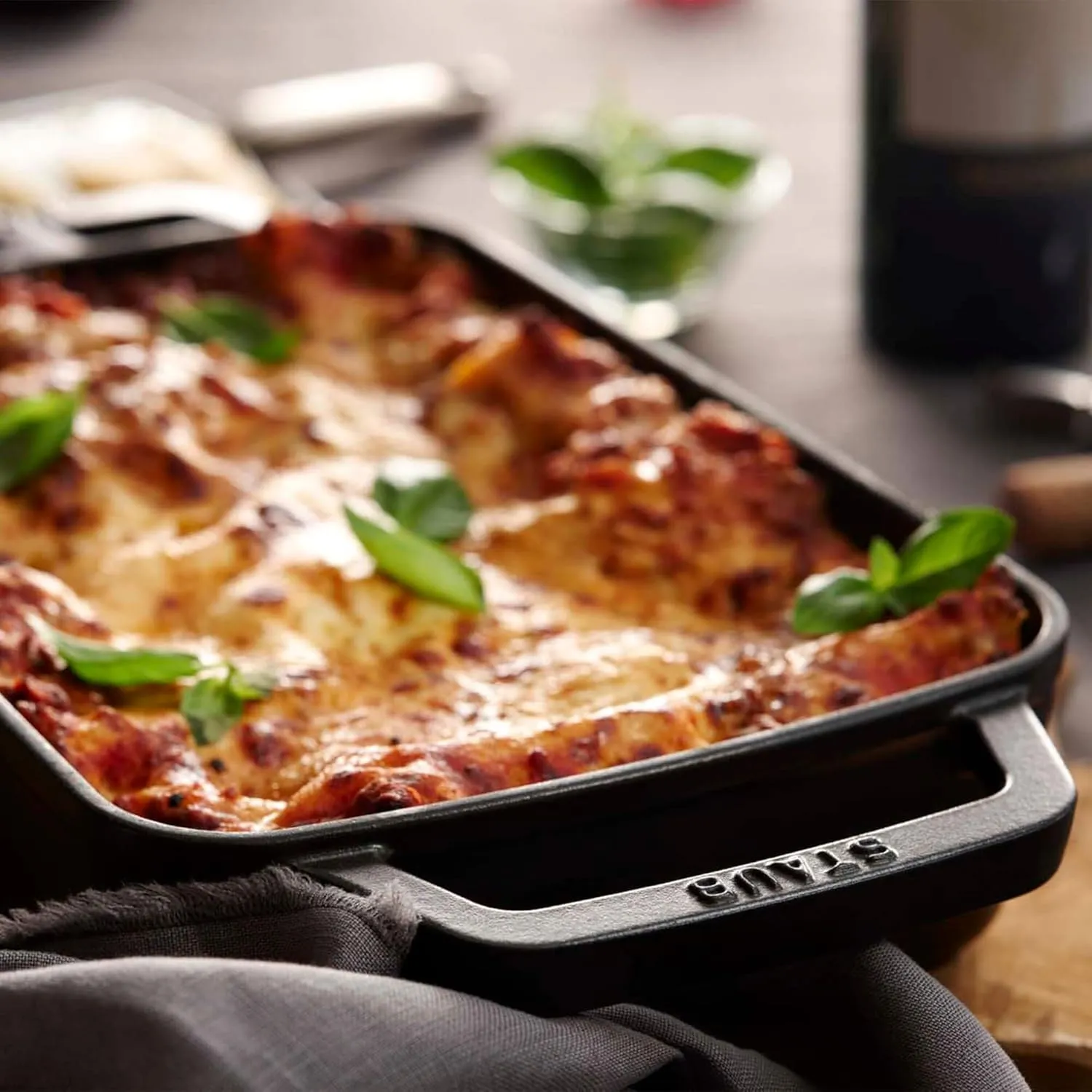 Staub Cast Iron 12-inch x 8-inch Roasting Pan - Matte Black, Made in France