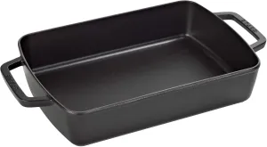 Staub Cast Iron 12-inch x 8-inch Roasting Pan - Matte Black, Made in France