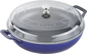Staub Cast Iron 3.5-qt Braiser with Glass Lid - Dark Blue