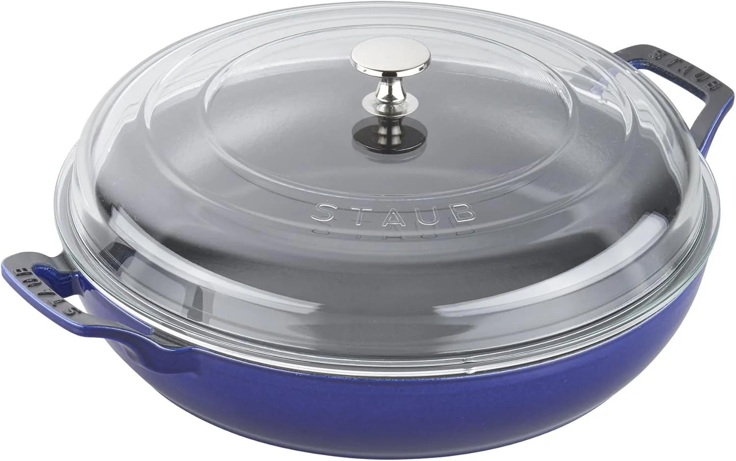 Staub Cast Iron 3.5-qt Braiser with Glass Lid - Dark Blue
