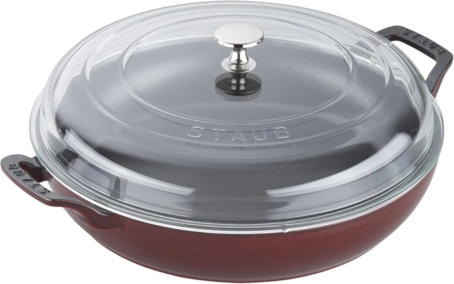 Staub Cast Iron 3.5-qt Braiser with Glass Lid - Grenadine