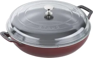 Staub Cast Iron 3.5-qt Braiser with Glass Lid - Grenadine