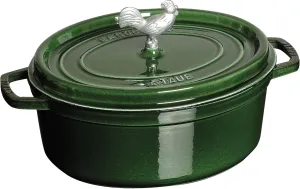 Staub Cast Iron 5.75-qt Coq au Vin Cocotte - Basil, Made in France