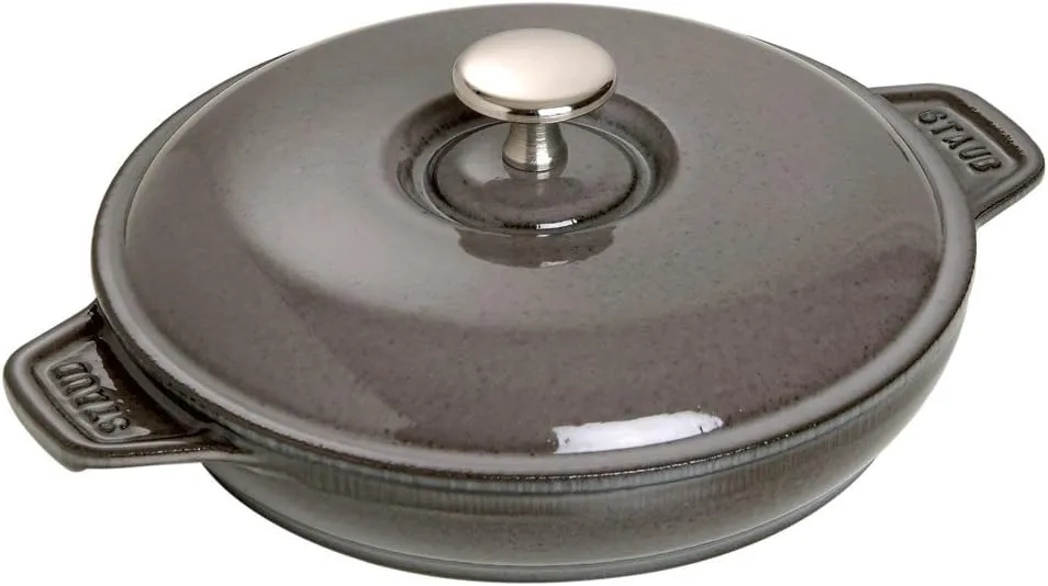 Staub Cast Iron 7.9-inch Round Covered Baking Dish - Graphite Grey, Made in France
