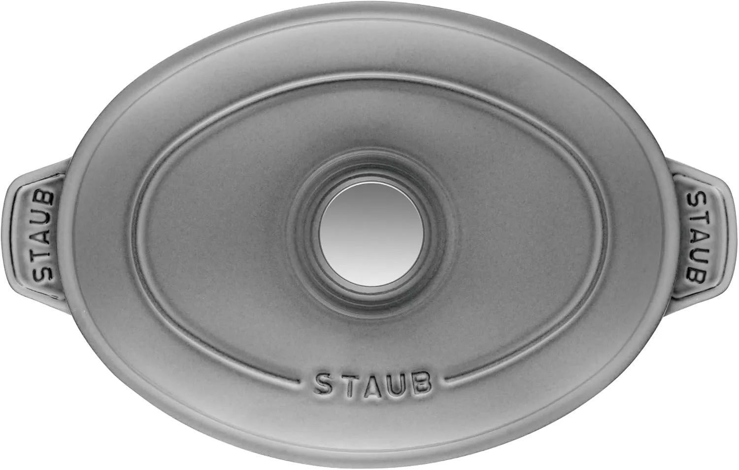 Staub Cast Iron 9-inch x 6.6-inch Oval Covered Baking Dish - Graphite Grey, Made in France
