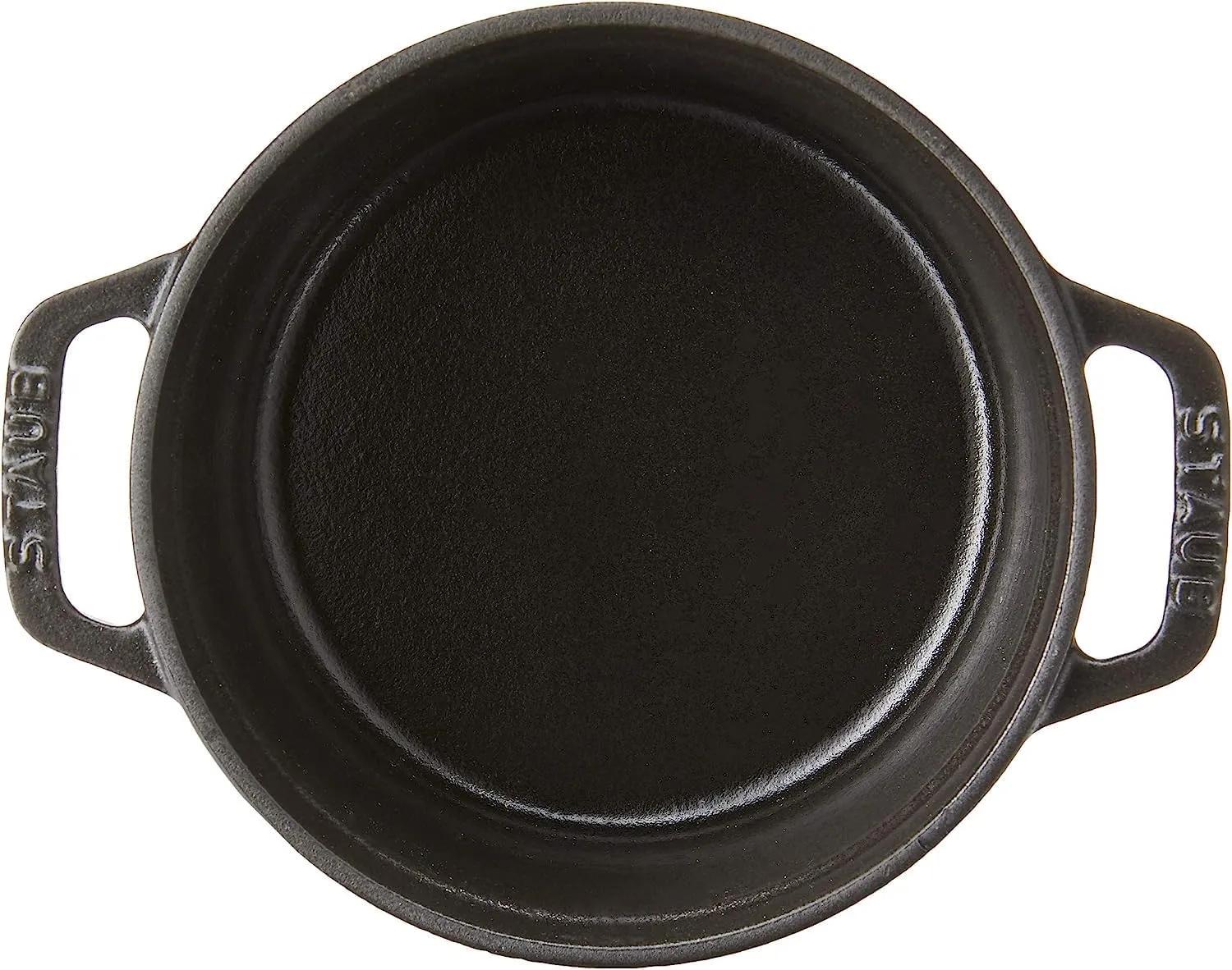 STAUB Cast Iron Dutch Oven 0.5-qt Round Cocotte, Made in France, Serves 1, Matte Black