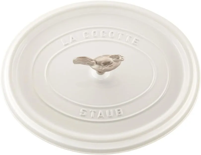 STAUB Cast Iron Dutch Oven 5.75-qt Coq au Vin Cocotte, Made in France, Serves 5-6, White