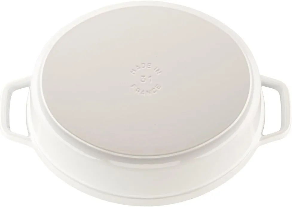 STAUB Cast Iron Dutch Oven 5.75-qt Coq au Vin Cocotte, Made in France, Serves 5-6, White