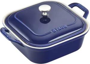 STAUB Ceramics Square Covered Baking Dish, 9x9-inch, Dark Blue