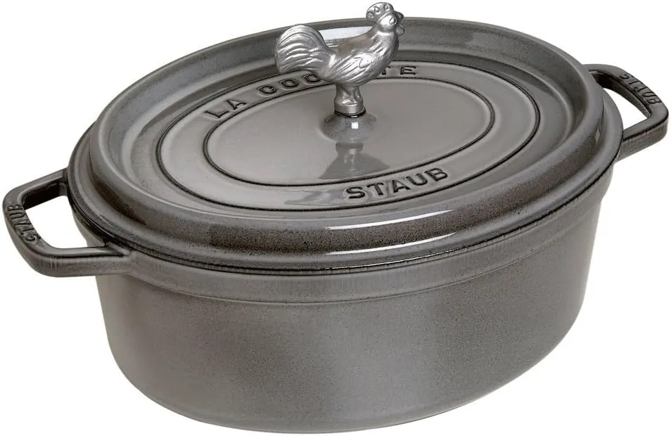 Staub Coq au Vin Cocotte, 5.75 Quart, Graphite Grey