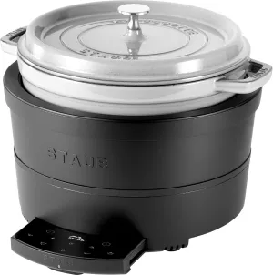 Staub Precision Induction Multi Cooker: Braise, Brown, Steam, Slow Cook and Warm with your Staub Dutch Oven, Matte Black, Dutch Oven Sold Separately