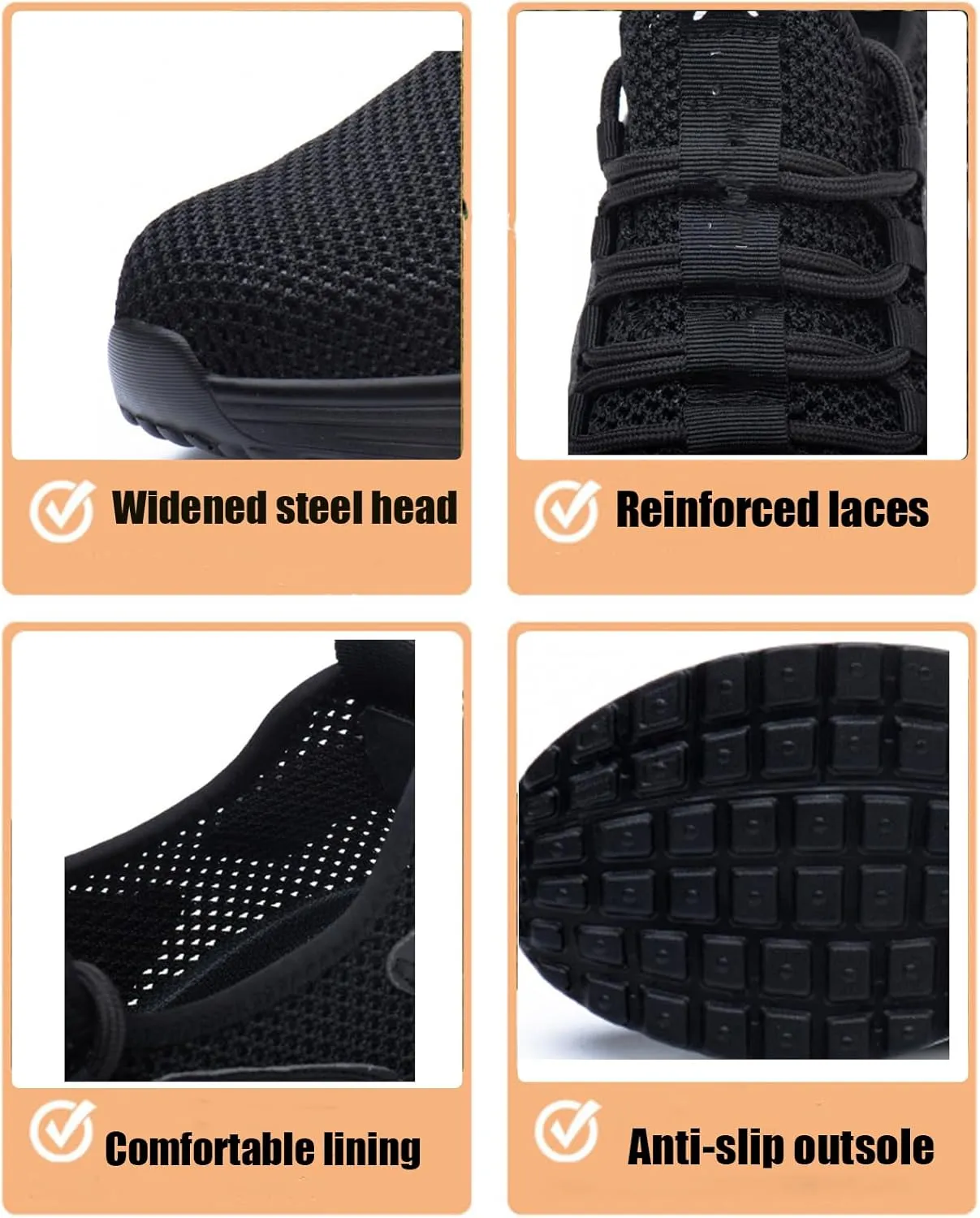 Steel Toe Indestructible Shoes Men Women Lightweight Puncture Resistant Safety Work Shoes Sneakers for Construction Working Breathable