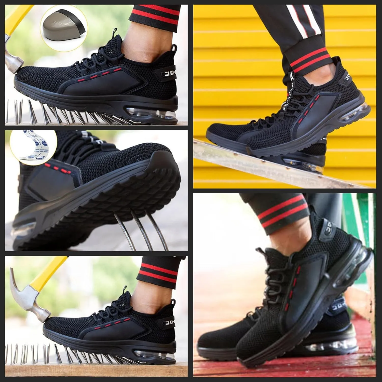 Steel Toe Indestructible Shoes Men Women Lightweight Puncture Resistant Safety Work Shoes Sneakers for Construction Working Breathable