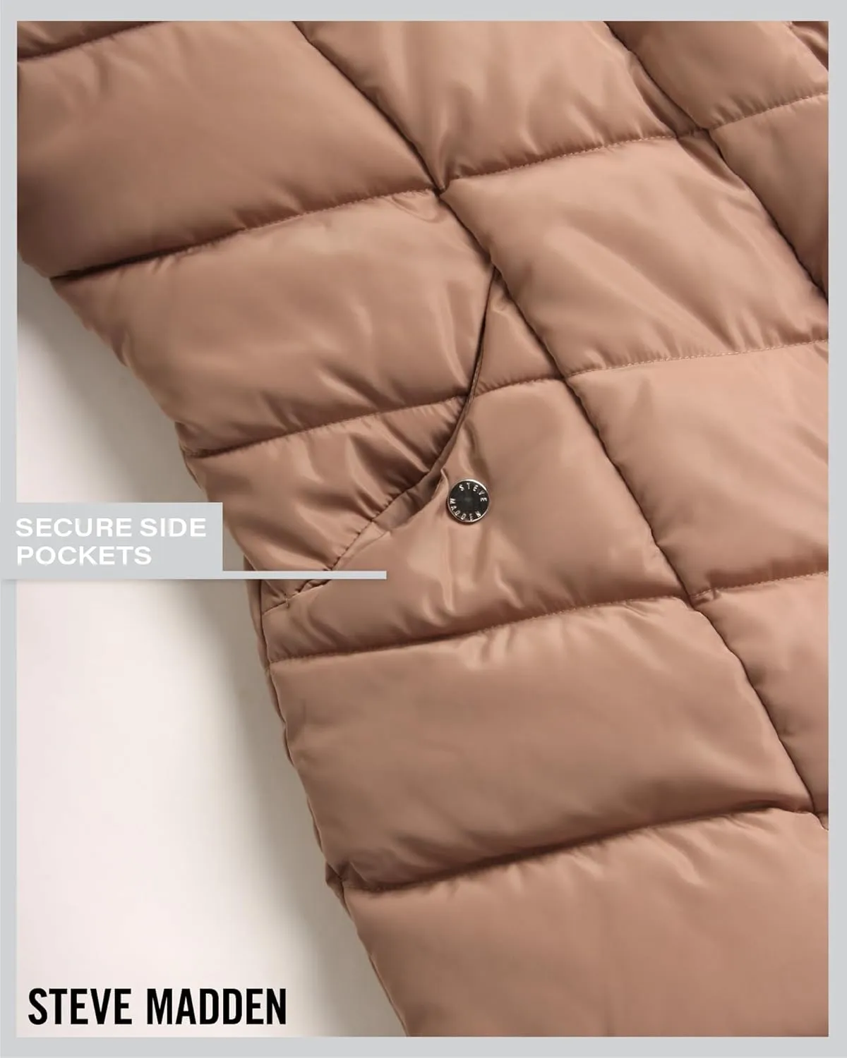 Steve Madden Women's Insulated Quilted Puffer Parka Winter Coat with Hood (S-XL)
